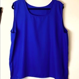 LA Design Woman Sleeveless Blue Top Size 3XL